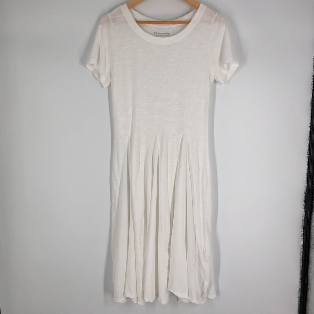 Soft‎ Surroundings Drapey Midi Shirt Dress White Size Small Style 2DC13